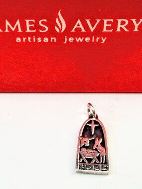 Vintage James Avery Sterling Silver Noel Nativity approx. 1.0" Pendant JR1568